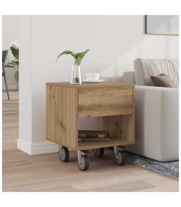 vidaXL Bedside Table Artisan Oak 40.5 x 40 x 48 cm Engineered Wood