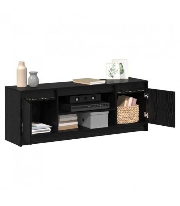vidaXL TV Units Black 139.5 x 34 x 50 cm Engineered wood