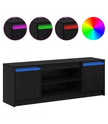 vidaXL TV Units Black 139.5 x 34 x 50 cm Engineered wood