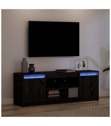 vidaXL TV Units Black 139.5 x 34 x 50 cm Engineered wood