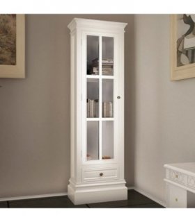vidaXL Chic Bookcase Cabinet with 3 Shelves White Wooden