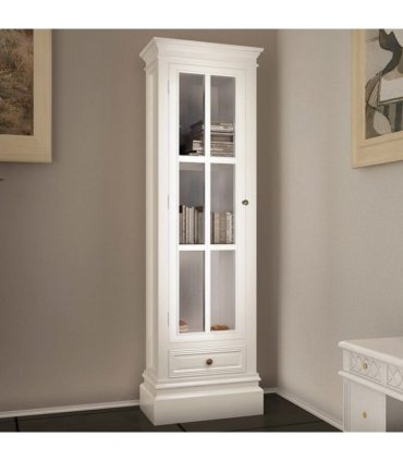 vidaXL Chic Bookcase Cabinet with 3 Shelves White Wooden