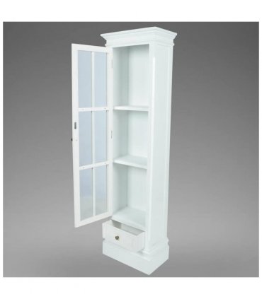 vidaXL Chic Bookcase Cabinet with 3 Shelves White Wooden
