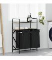 vidaXL Laundry Basket 2 Compartments with Shelves Sonoma Oak