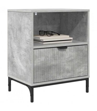 vidaXL Bedside Cabinet with Drawer 2 pcs Concrete grey 49 x 36 x 61 cm