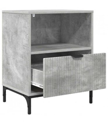 vidaXL Bedside Cabinet with Drawer 2 pcs Concrete grey 49 x 36 x 61 cm