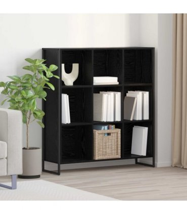vidaXL Book Cabinet Black Oak 99.5 x 30 x 108.5 cm Engineered Wood