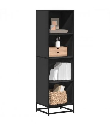 vidaXL Book Cabinet Black 40x35x139 cm Engineered Wood
