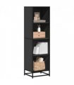 vidaXL Book Cabinet Black 40x35x139 cm Engineered Wood