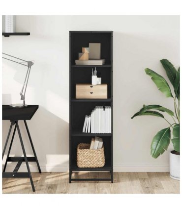 vidaXL Book Cabinet Black 40x35x139 cm Engineered Wood