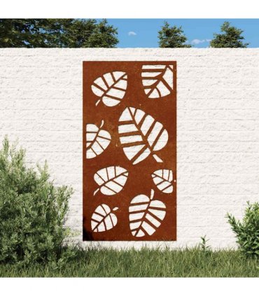 vidaXL Garden Wall Decoration 105x55 cm Corten Steel Leaf Design