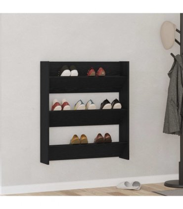 vidaXL Shoe Cabinet Black Oak 80 x 18 x 90 cm Engineered Wood