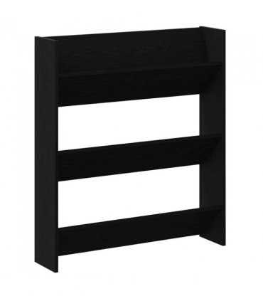 vidaXL Shoe Cabinet Black Oak 80 x 18 x 90 cm Engineered Wood