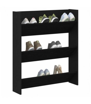 vidaXL Shoe Cabinet Black Oak 80 x 18 x 90 cm Engineered Wood