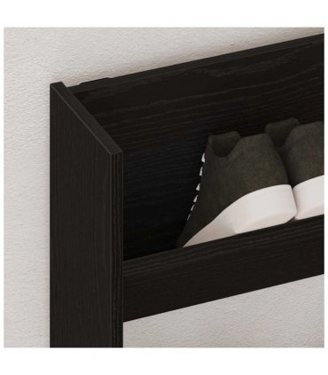 vidaXL Shoe Cabinet Black Oak 80 x 18 x 90 cm Engineered Wood