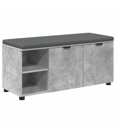 vidaXL Hall Bench with Cushion Concrete Grey 100 x 38 x 46 cm