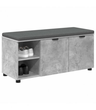 vidaXL Hall Bench with Cushion Concrete Grey 100 x 38 x 46 cm