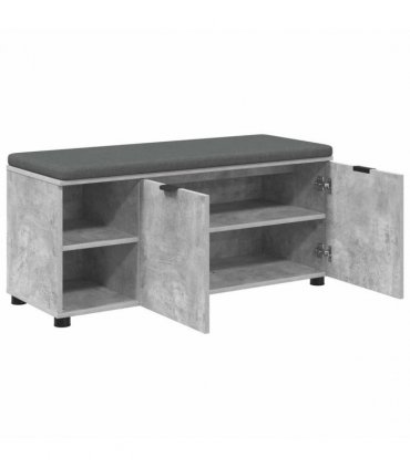 vidaXL Hall Bench with Cushion Concrete Grey 100 x 38 x 46 cm