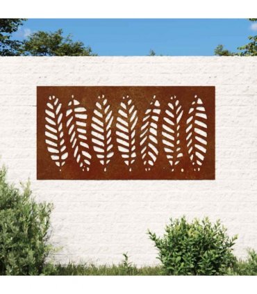 vidaXL Garden Wall Decoration 105x55 cm Corten Steel Leaf Design