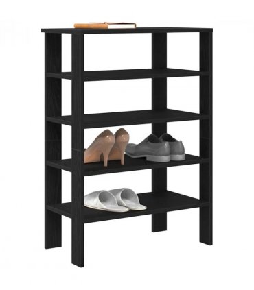 vidaXL Shoe Rack Black 61x32x87.5 cm Engineered Wood