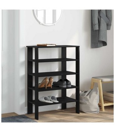 vidaXL Shoe Rack Black 61x32x87.5 cm Engineered Wood