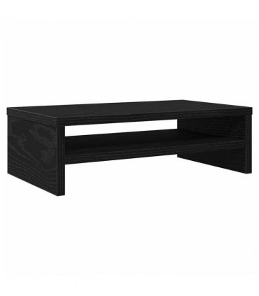 vidaXL Monitor Stand Black Oak 42x24x13 cm Engineered Wood