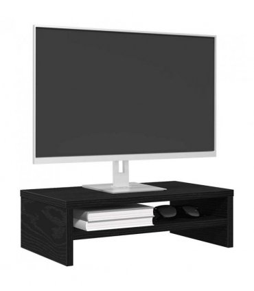 vidaXL Monitor Stand Black Oak 42x24x13 cm Engineered Wood
