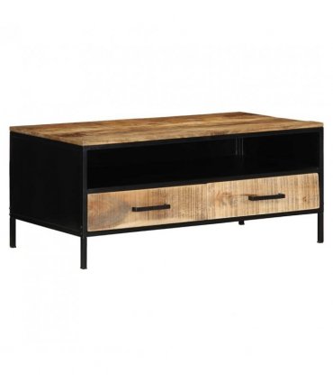 vidaXL Coffee Table Brown 90 x 50 x 40 cm Solid Mango Wood and Metal