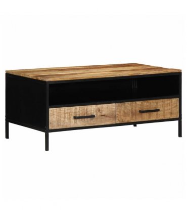 vidaXL Coffee Table Brown 90 x 50 x 40 cm Solid Mango Wood and Metal