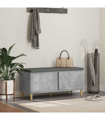 vidaXL Hall Bench with Cushion Concrete Grey 100 x 38 x 46 cm