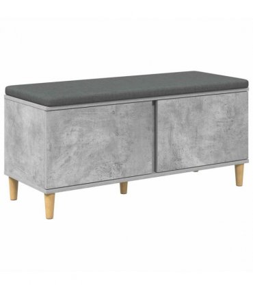 vidaXL Hall Bench with Cushion Concrete Grey 100 x 38 x 46 cm