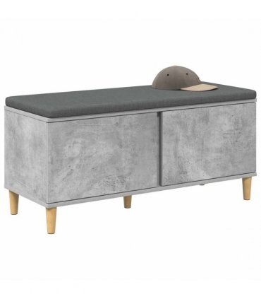 vidaXL Hall Bench with Cushion Concrete Grey 100 x 38 x 46 cm