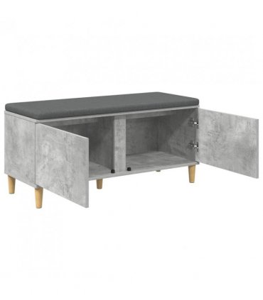 vidaXL Hall Bench with Cushion Concrete Grey 100 x 38 x 46 cm