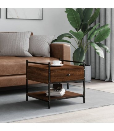 vidaXL Coffee Table Brown Oak 50x50x50 cm Engineered Wood