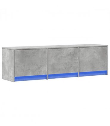 vidaXL TV Cabinet with LED Concrete 140 x 34 x 40 cm Engineered Wood