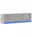 vidaXL TV Cabinet with LED Concrete 140 x 34 x 40 cm Engineered Wood