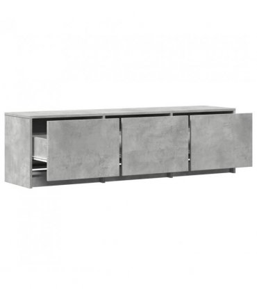 vidaXL TV Cabinet with LED Concrete 140 x 34 x 40 cm Engineered Wood