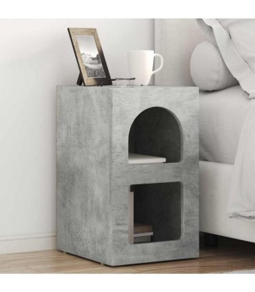 vidaXL Bedside Table ELST 2 pcs Concrete Grey 29.5 x 33.5 x 50 cm