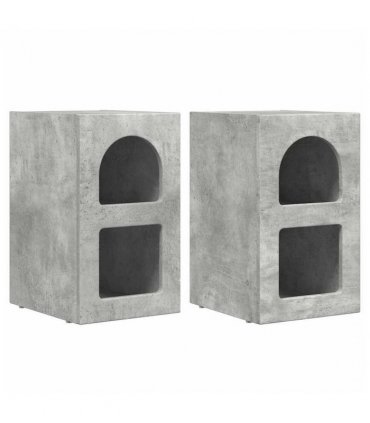 vidaXL Bedside Table ELST 2 pcs Concrete Grey 29.5 x 33.5 x 50 cm