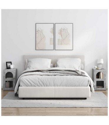 vidaXL Bedside Table ELST 2 pcs Concrete Grey 29.5 x 33.5 x 50 cm