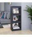 vidaXL Book Cabinet/Room Divider Grey 40x30x103.5 cm Solid Pinewood