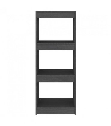 vidaXL Book Cabinet/Room Divider Grey 40x30x103.5 cm Solid Pinewood