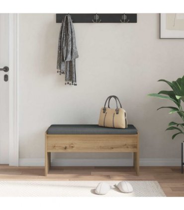 vidaXL Hall Bench with Cushion Artisan Oak 83 x 38 x 40 cm