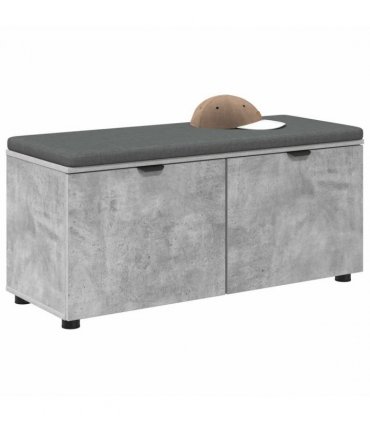 vidaXL Hall Bench with Cushion Concrete Grey 100 x 38 x 46 cm