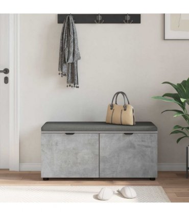vidaXL Hall Bench with Cushion Concrete Grey 100 x 38 x 46 cm