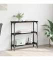 vidaXL Console Table Black Oak 75 x 22.5 x 75 cm Engineered Wood