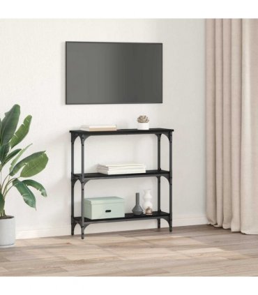 vidaXL Console Table Black Oak 75 x 22.5 x 75 cm Engineered Wood