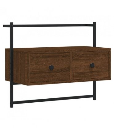 vidaXL TV Cabinet Wall-mounted Brown Oak 60.5x30x51 cm Engineered Wood