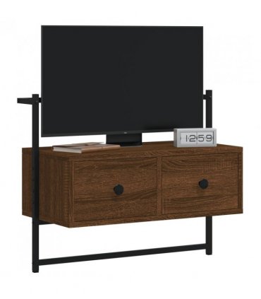 vidaXL TV Cabinet Wall-mounted Brown Oak 60.5x30x51 cm Engineered Wood