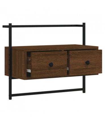 vidaXL TV Cabinet Wall-mounted Brown Oak 60.5x30x51 cm Engineered Wood